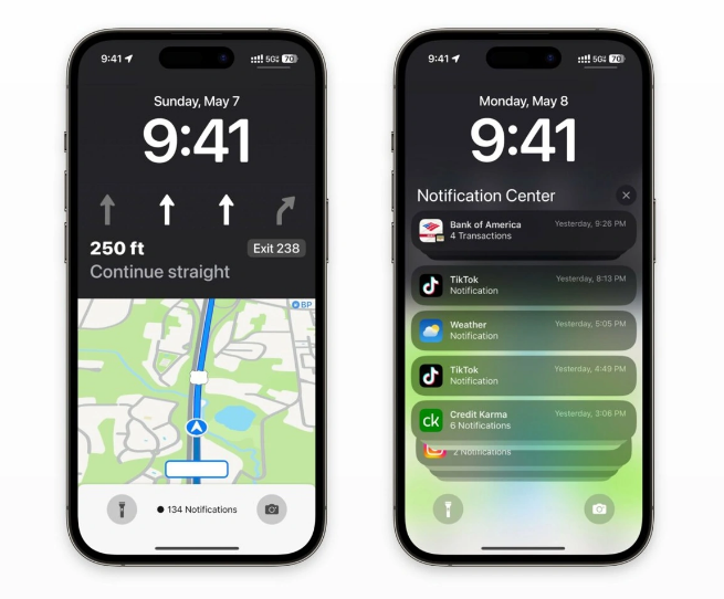 马尾苹果维修服务分享iOS17锁屏地图导航半屏显示长什么样 